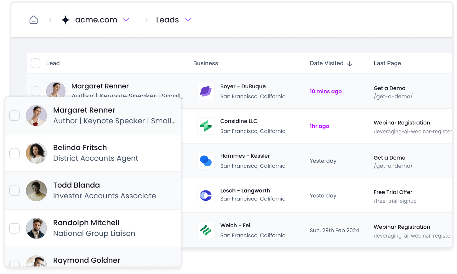 Building a Sales Outreach Cadence from Visitor Insights from Traffic ID